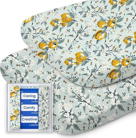 Bassinet Sheets for Baby Boy Girl, TotBasic Buttery Soft Universal Bassinet Fitted Sheet, Compatible with Halo, Mika Micky, Baby Delight, Dream On Me, Maxi COSI & More Bassinet Mattress