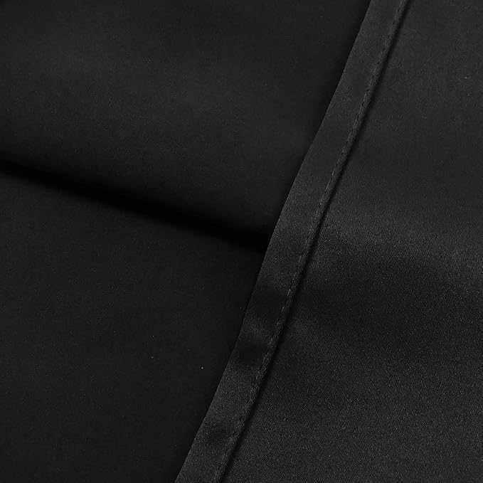 Black Valances for Windows for Kitchen Blackout Thermal Insulated Curtain Valance for Bathroom/Office Short Straight Drape Valance for Bedroom Kids Room 52 Inch Wide by 18 Inch Long 1 Panel