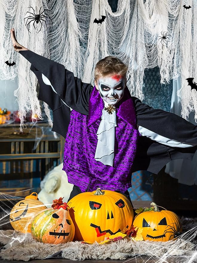 Biubee 5Pcs Halloween White Creepy Cloth- Spooky Gauze Fabric Cloth for Haunted Horror House Halloween Party Doorway Outdoors Decoration (30" ×72")