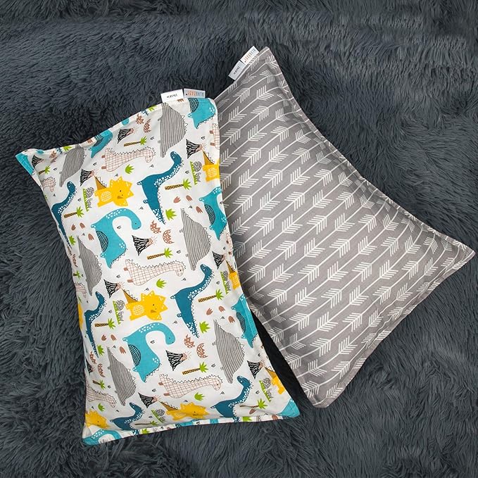 ALVABABY Toddler Pillowcases-Cotton Pillow Cover Fits 14x19 or 13 x 18 Kids Bedding Pillow 2 Pack Large Pillow Covers Envelope for Babies Children Boys Girls Sleeping and Travel Dinosaurs 2L-TPW10