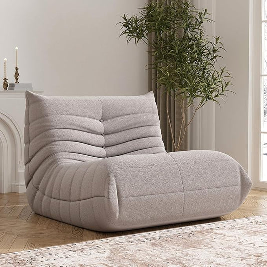 Bean Bag Chair, Fireside Chair Bean Bag Sofa Large Bean Bag Chair for Adults, Bean Bag Chairs for Teens with High Density Comfortable Foam, Memory Foam Bean Bag for Living Room, Bedroom (Grey)