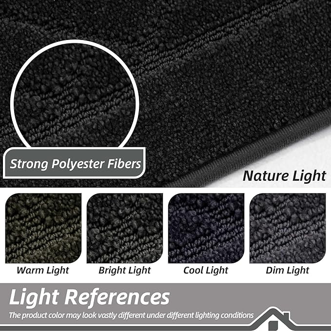 BEQHAUSE Dirt Trapper Door Mat 36" x 60", Doormat Non-Slip Entryway Rugs Washable, Dog Door Mat Stain Resistant and Absorbent Welcome Floor Mat for Front Back Door, Muddy Wet Shoes & Paws, Black