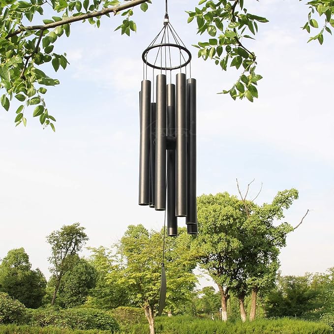 ASTARIN Large Wind Chimes for Outside(38 inch), Sympathy Wind Chimes Outdoor Clearance with 8 Aluminum Tuned Black Tubes, Memorial Wind Chimes Gift Decoration for Home, Garden,Patio,Backyard.