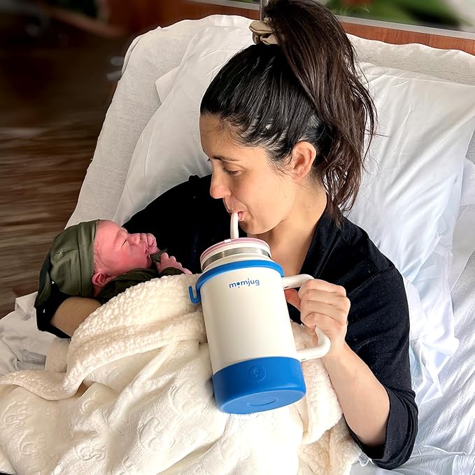 breastfeeding water bottle, 50oz (Blue with Breast Indicator Dial)