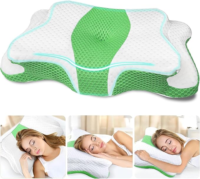5X Pain Relief Cervical Pillow for Neck and Shoulder Support,Hollow Design Cervical Memory Foam Pillows, Orthopedic Ergonomic Neck Pillow,Contour Bed Pillow for Side,Back,Stomach Sleeper……