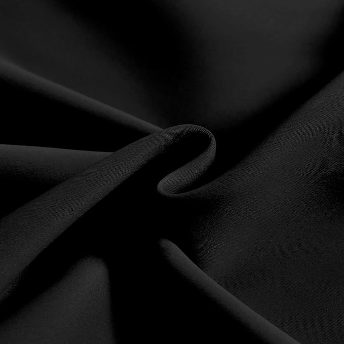 Black Valance for Windows 72x18 Inch Solid Thermal Insulated Blackout Rod Pocket Kitchen Short Curtain Toppers Valance for Bathroom Living Room 1 Panel