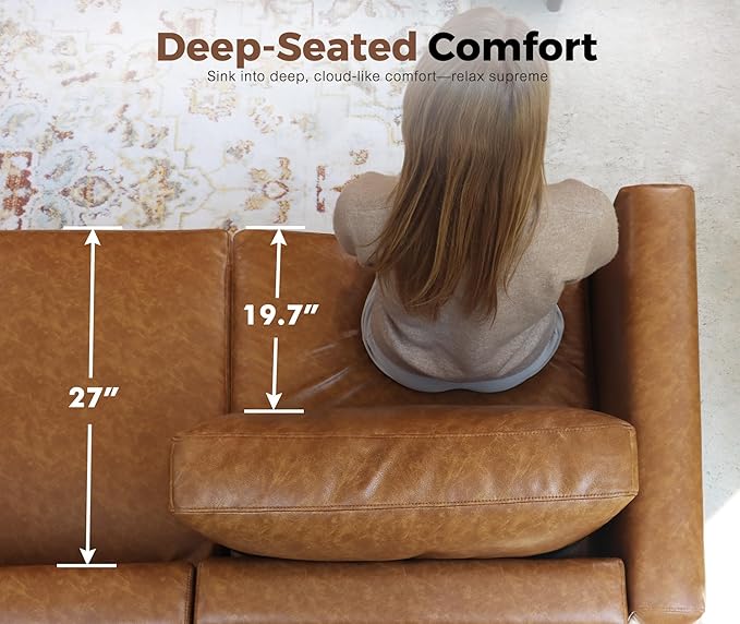 118.5" Luxury Modular Sleeper Sofa Bed with Storage Seat, 8 Seat Sectional Couch Deep Seat with Reversible Chaises & Removable Cover - Brown Faux Leather
