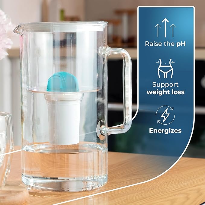 Aqua Classic Alkaline Water Filter Compatible with Brita Pitcher & Dispenser | Replacement Cartridge for Brita Water Filter | Pack of 3 pH Water Filter | Increase Water ph & Reduce Contaminant