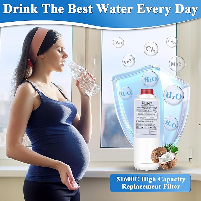 51600C Filter, Replacement for Elkay 51600C Filter By NSF/ANSI 42 Certified, Compatible with Ezh2o Filter Replacement Bottle Stations, High Capacity 51600C Filter 6000 Gallon(No Chip)