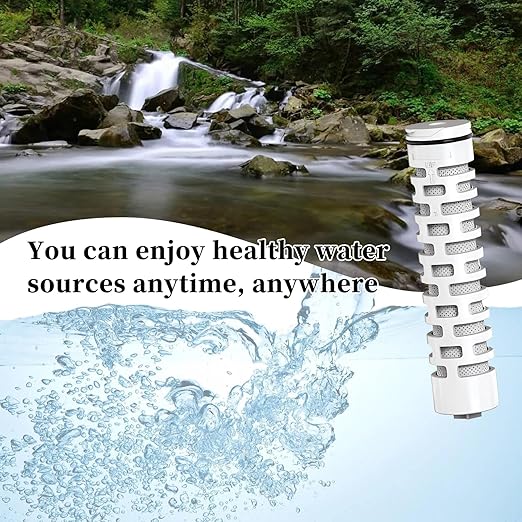 40 OZ Water Filter Bottle with 3-Stage Filtration - Ideal for Survival, Camping, Hiking, Backpacking, and Emergency - Portable&Reusable Filtered Water Bottle with Strap - Black