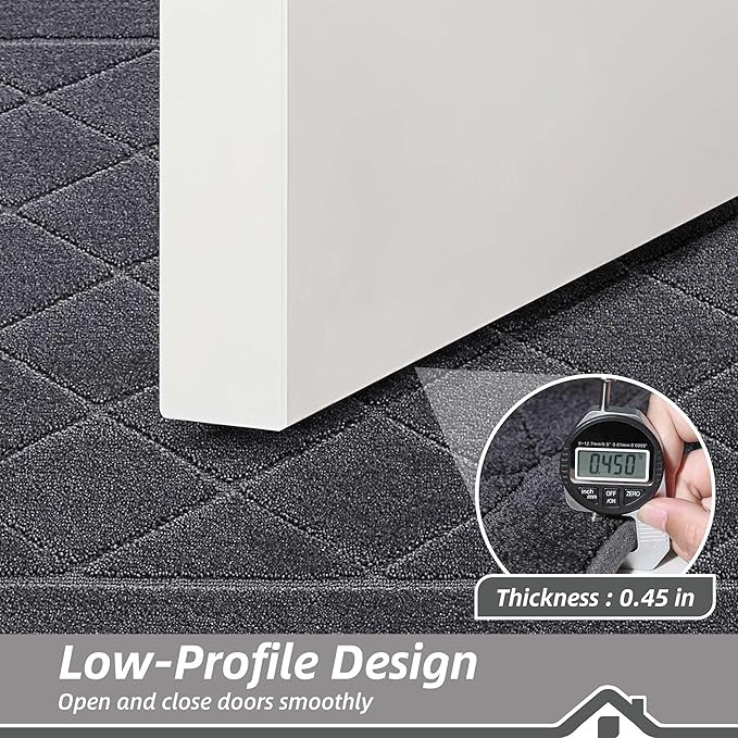 BEQHAUSE Dirt Trapper Door Mat 24" x 60", Doormat Non-Slip Entryway Rugs Washable, Dog Door Mat Stain Resistant and Absorbent Welcome Floor Mat for Front Back Door, Muddy Wet Shoes & Paws, Dark Grey