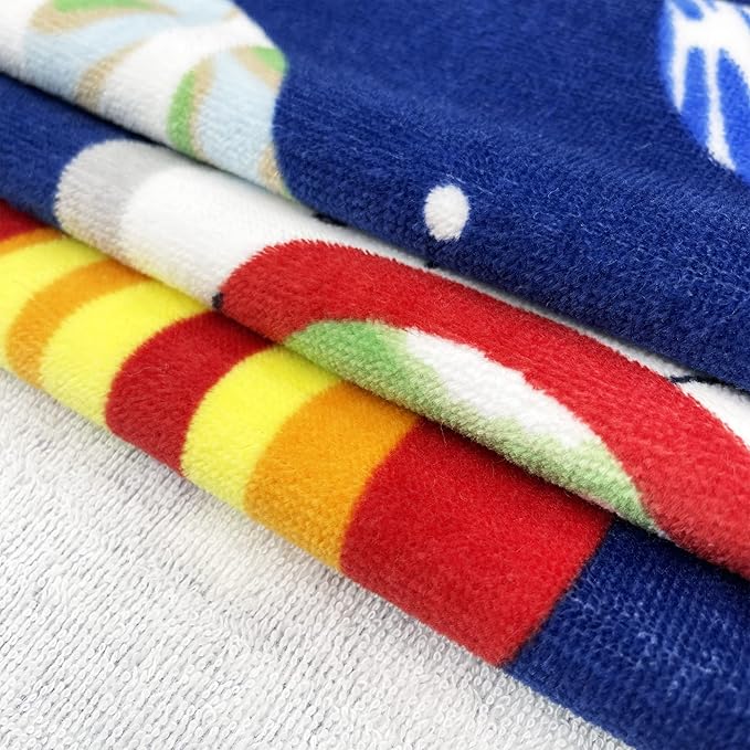 Beach Bath Towel with Hood for Kids Boys Girls 3 to 12 Years, Oversized 50"x30", Super Soft Absorbent Cotton for Bath/Pool/Beach Swim Cover-ups Bathrobe, Starry Sky with Drawstring Bag