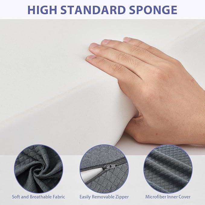 Bed Wedge Pillow for Headboard - Wedge Pillow Headboard King(76"x10"x6") - Foldable Bed Gap Filler/Headboard Pillow/Mattress Wedge - Fill Gap (0-8") Between Headboard and Mattress - AshGray