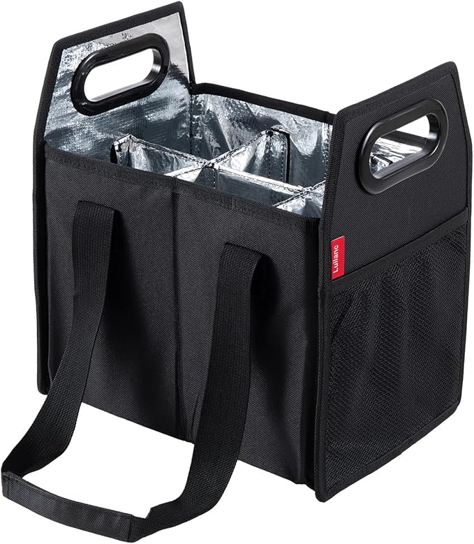 Bottle Wine Carrier Collapsible 6 Bottle Storage Box Reusable Portable Wine Bottle Carrier Case for Tote Bag Moving, Vacation Bottle Caddy Grocery Shopping Wine Tasting Accessory