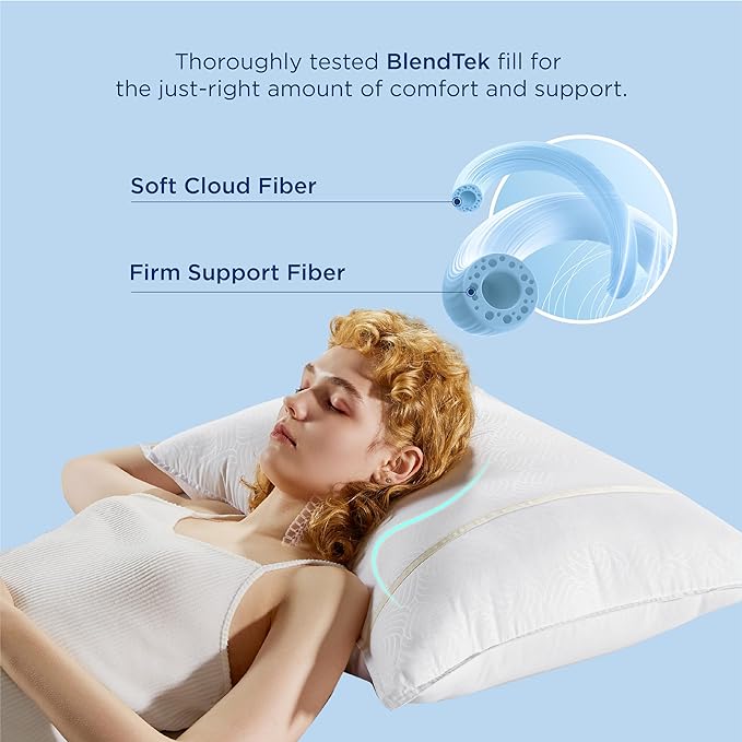 Bedsure Hotel Pillows - Luxury Bed Pillows for Sleeping with Decoration Strip Breathable Cover Soft & Supportive Pillows for Side, Back or Stomach Sleepers (2, Light Khaki, Queen)