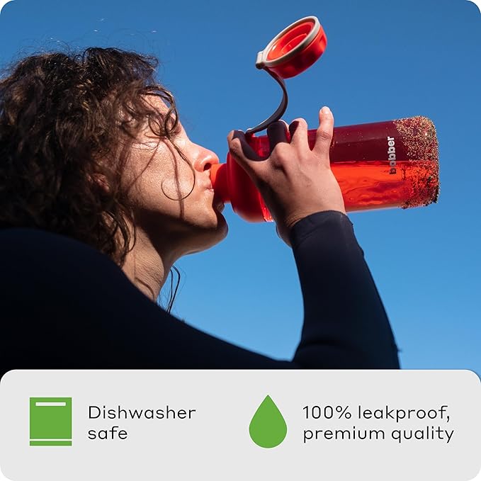 BOBBER 30 oz Tritan Water Bottle with Handle and Fruit Infuser — BPA Free Plastic Water Bottle with Screw Top Lid — Dishwasher Safe Tritan Water Jug, Great for Runners, Gym, Golf & Outdoor (Green)