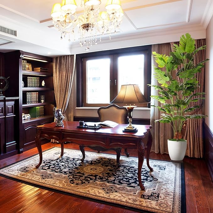 6.3ft Artificial Monstera Deliciosa Tree (75in) with Plastic Nursery Pot Faux Tree, Fake Tropical Split Leaf Palm Plant for Office House Farmhouse Living Room Home Decor (Indoor/Outdoor)