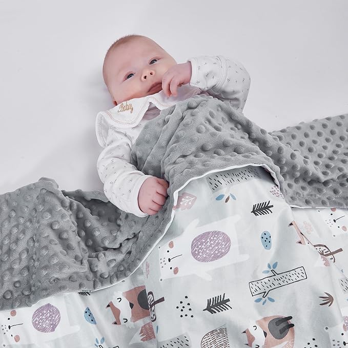 Baby Blanket for Boys Girls Super Soft Blanket,Fluffy Warm Lightweight Baby Receiving Blankets,Double Layer with Dotted Backing for Toddler Nursery(Fox, 30 * 40inch)