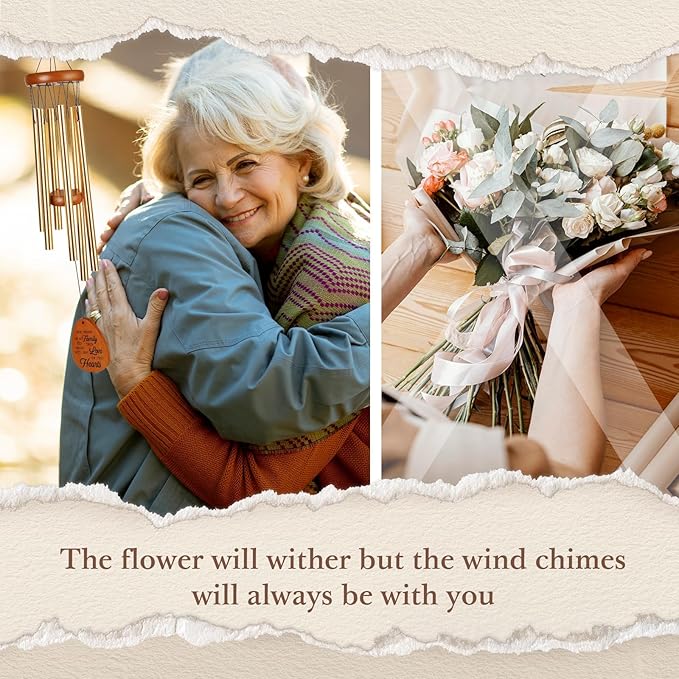 40th Wedding Anniversary Wind Chime, Happy 40th Anniversary Romantic Gifts for Couple, Parents, Wife, Husband, Friends, Ruby Wedding Anniversary's Keepsake Gifts Ideas