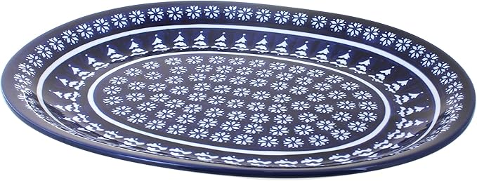 Blue Rose Polish Pottery Winter Nights Large Serving Platter