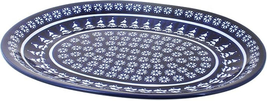 Blue Rose Polish Pottery Winter Nights Large Serving Platter