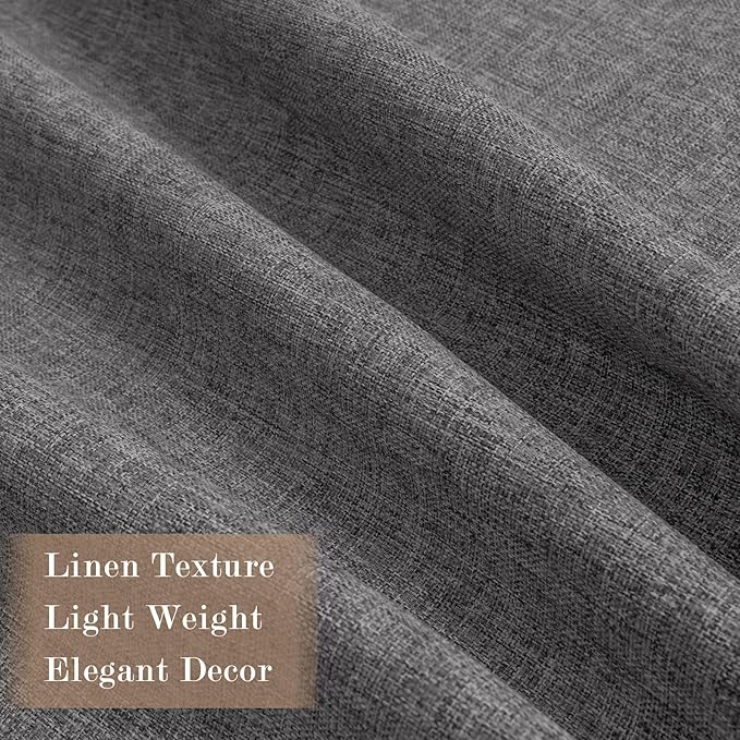 120" Wx96 L Linen Room Divider Drapes for Doorway/Glass Window/Sliding Door/Patio, Extra Wide Pinch Pleated Full Blackout Curtains for Girls Boys Teen Kids Room, 1 Panel, Natural Grey