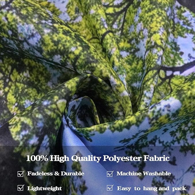 AMM Nature Forest Tree Celling Tapestry Lush Green Treetops Sunlit Tapestry for Bedroom Aesthetic Sky Sunlight Canopy Leaves Landscape Tapestries Wall Hanging for Living Room Dorm Office 90 x 68 Inch