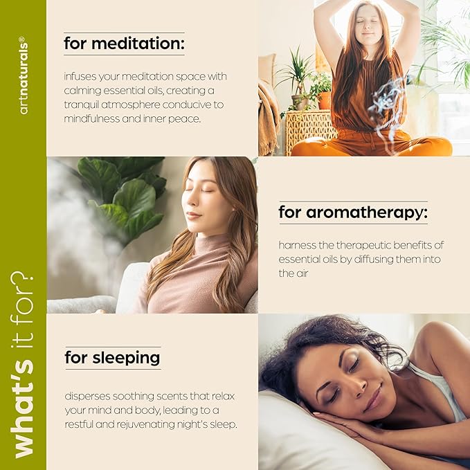 artnaturals Aromatherapy Essential Oil Diffuser – (5.0 Fl Oz / 150ml Tank) – Ultrasonic Aroma Humidifier, Auto Shut-Off – for Home, Office & Bedroom