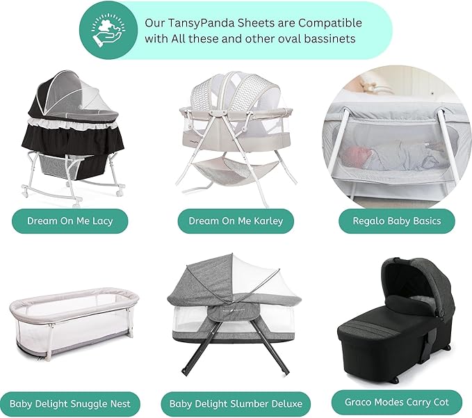 Bassinet Sheets for Dream On Me Karley, Plus, Lacy, Small Regalo Basics, Baby Delight Slumber, Snuggle Nest, Graco Carry Cot, 3 Pack, 16 x 32, Ultra Soft, Unisex Boys Girls, Gray (Moon, Stars, Clouds)