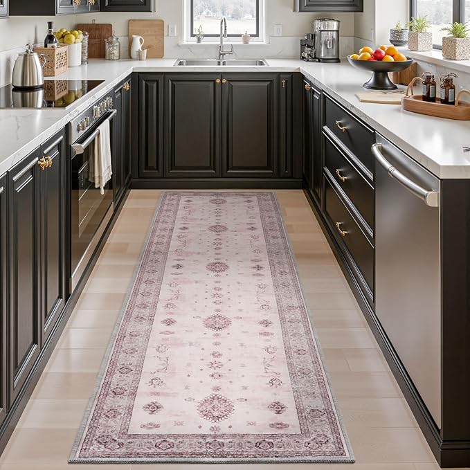 AMOAMI Vintage 3X10 Runner Rug Non Slip Soft Runners for Hallways Washable Hallway Runner Bedside Rugs for Bedroom Long Rug for Hallways Entryway Laundry Room Stair Kitchen Bathroom