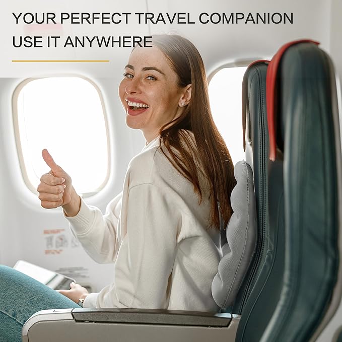 BALAPET Adjustable Inflatable Lumbar Support Pillow for Airplane Travel, Portable Back Support Cushion with Air Pump for Office Chair,Car,Lumbar Support Pillow for Reducing Lumbar Pain