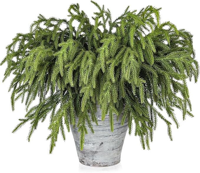 Artgar 12 Pcs Pine Branches - 18 Inch Artificial Green Pine Stem - Real Touch Christmas Greenery Pines Branches for DIY Flower Arrangement Home Indoor Christmas Decor