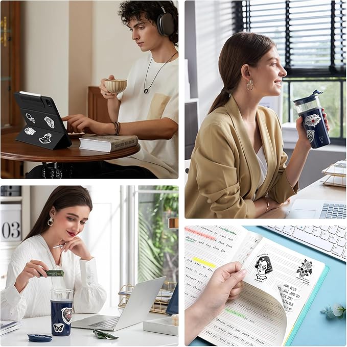 50Pcs Gothic Style Stickers Pack - Dark Aesthetic Vinyl Stickers, Easy to Apply, for Water Bottles, Laptops, Phones, Skateboards, Adults, Teens, Kids