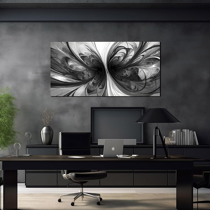 Black and White Pictures for Wall Abstract Art Wall Decor for Living Room Bedroom Office Wall Art 24 x 48 Inch