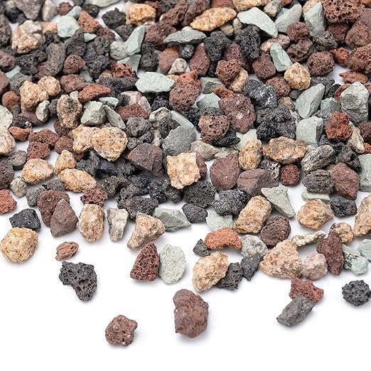 5lbs Small Rocks for Terrarium, Planters Drainage, 1/5 Inch Lava Rock for Bonsai Tree, Decorative Gravel for Succulents, Bamboo, Cactus, Mixed Color