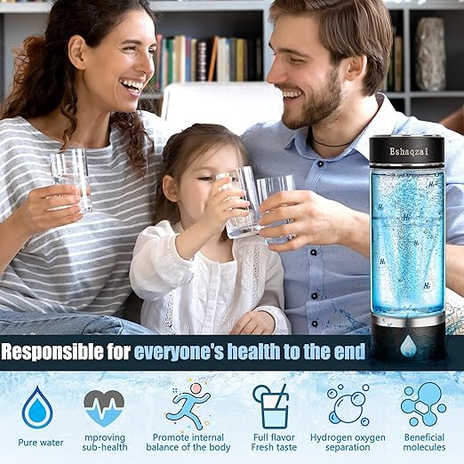 2024 Hydrogen Water Bottle Generator with 3-Minute Rapid Electrolysis Portable Hydrogen Rich Water Maker with PEM & SPE Technology Ionized Water Generator for Enhancing Water Quality.
