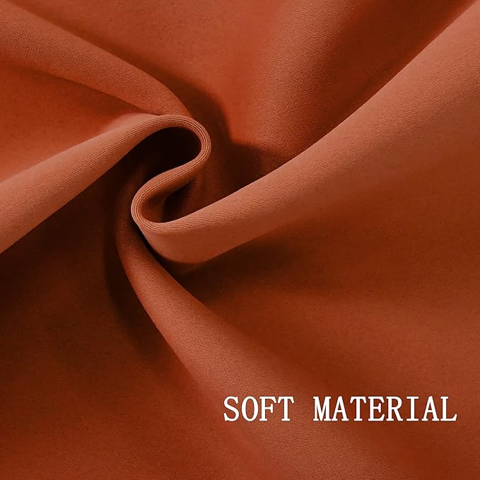 Burnt Orange Red Valances for Windows 70X18 Inches Blackout Thermal Insulated Valance with Grommet Top for Kitchen Living Room Short Straight Drape Valance for Bedroom 1 Panel Terracotta Rust