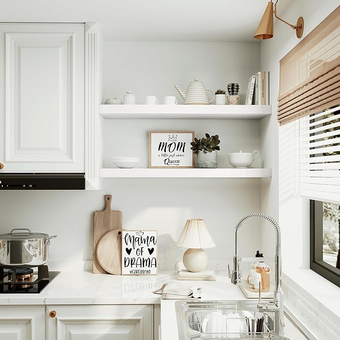 10 inches Deep Floating Shelves 36 inch Long, Wall Shelves Heavy Duty 70 lbs for Bedroom, Bathroom, Living Room, Kitchen, Office, Modern Shelf Home Decor with Invisible Bracket, White