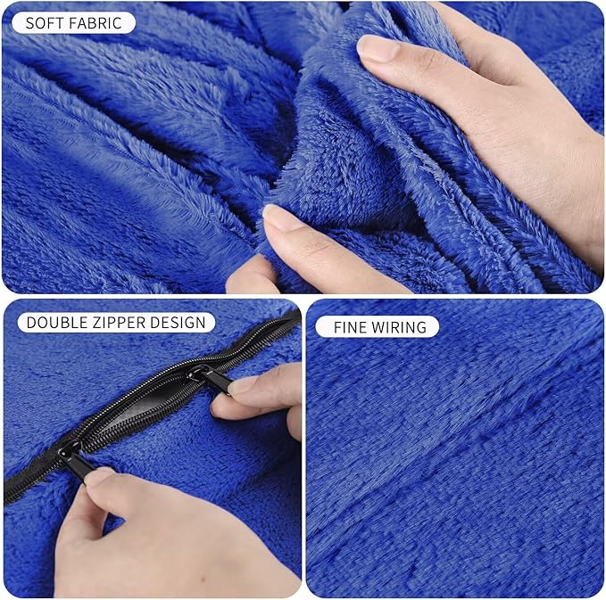 Bean Bag Chair for Adults 6FT,Soft Removable Cover for Teens/Girls Bedroom,Fluffy Giant Round Floor Beanbag Lounger Chairs (No Filler,Sapphire)