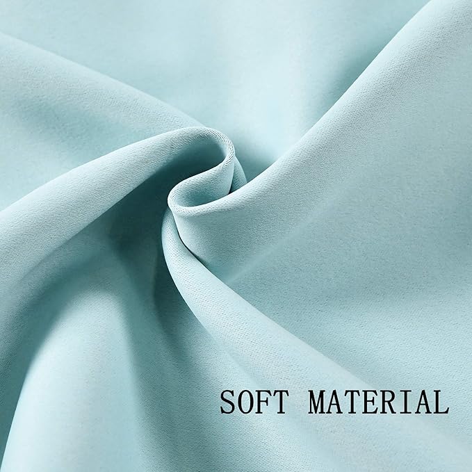 Aqua Valances for Kitchen Windows with Grommet 70W x18L Solid Blackout Thermal Insulated Short Straight Drape Valance for Bedroom 1 Panel