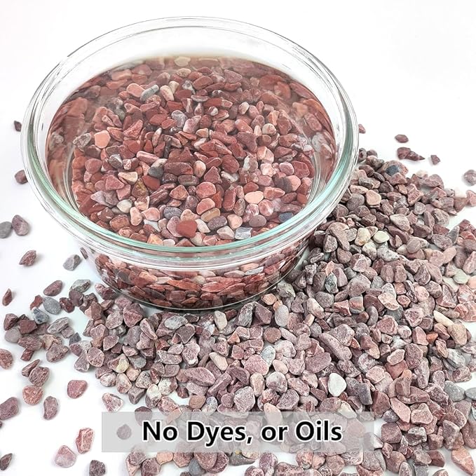 2LB Succulent and Cactus Gravel Pebbles, 1/5 Inch Natural Decorative Polished Stones, River Rocks for Vases Gardening Indoor and Outdoor Decorative Rocks, Red