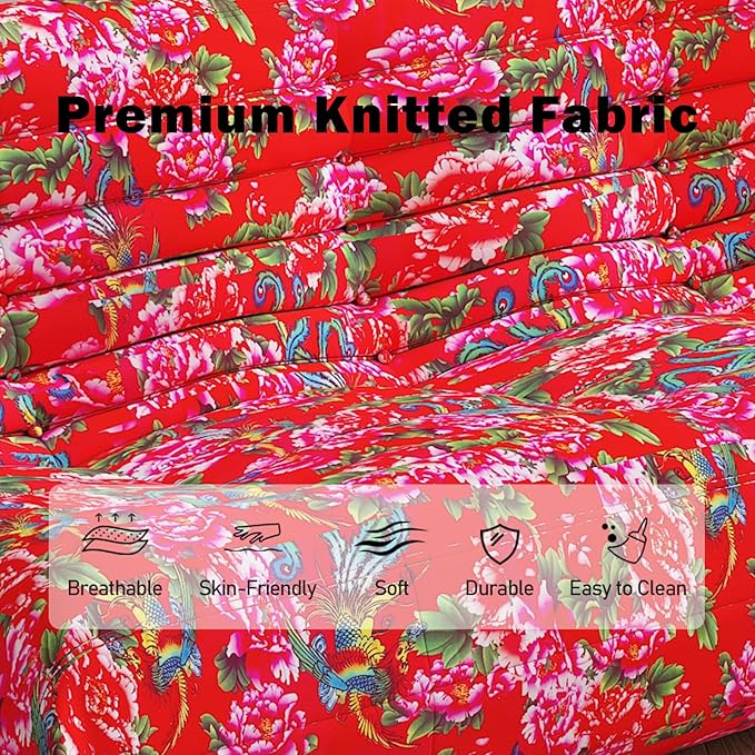 Big Bean Bag Chairs for Adults, 3 Seater Large Bean Bag Sofa, Fireside Chair Lazy Sofa Chair with High Density Comfortable Foam, Modern Bean Bag for Living Room, Bedroom, Office (Flower)