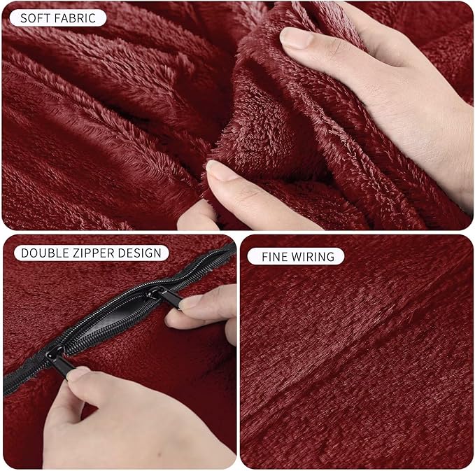 Bean Bag Chair for Adults 3FT,Soft Removable Cover for Teens/Girls Bedroom,Fluffy Giant Round Floor Beanbag Lounger Chairs (No Filler,Claret)