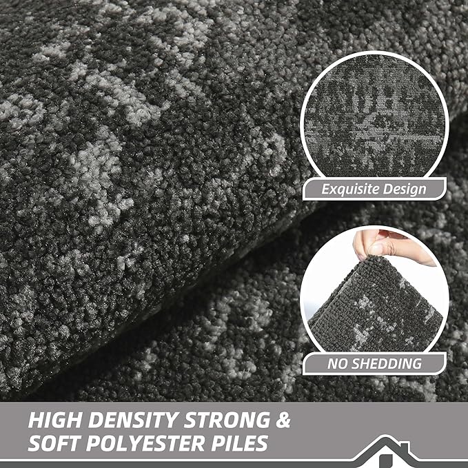 BEQHAUSE Dirt Trapper Door Mat 20"x32" Non-Slip Door Mats Washable Entryway Rugs Stain Resistant Doormat Absorbent Welcome Floor Mat for Front Back Door, Muddy Wet Shoes & Paws,Dark Grey