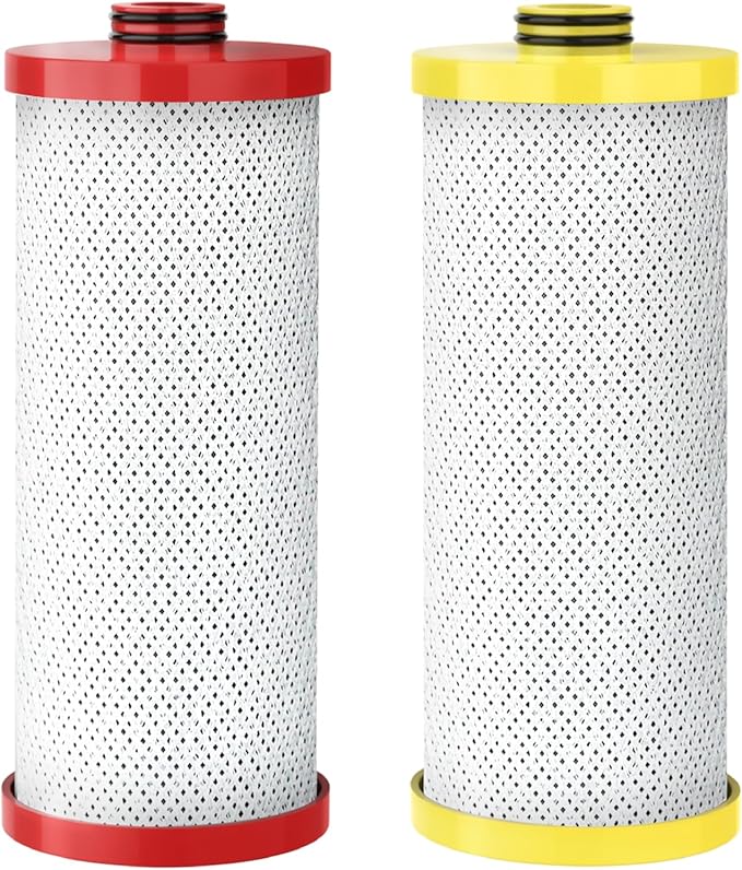 AQUA CREST Replacement for Aquasana® AQ-5200R Under Sink Water Filter, 500 Gallons Filter Life, Pure, Tasty Water, Compatible with AQ-5200.56 and AQ-5200.62, 2 Count
