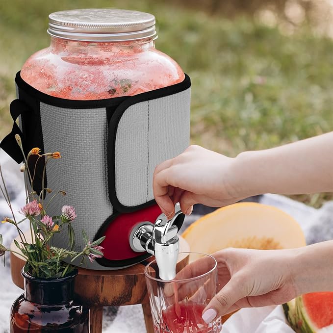Beautyflier Sleeve for 1 Gallon Drink Dispenser with Spigot, Insulators Sleeve for 1 Gallon Water, Laundry Detergent or Beverage Dispenser for BBQ, Picnic, Pool Party and Social Events, Sleeve Only
