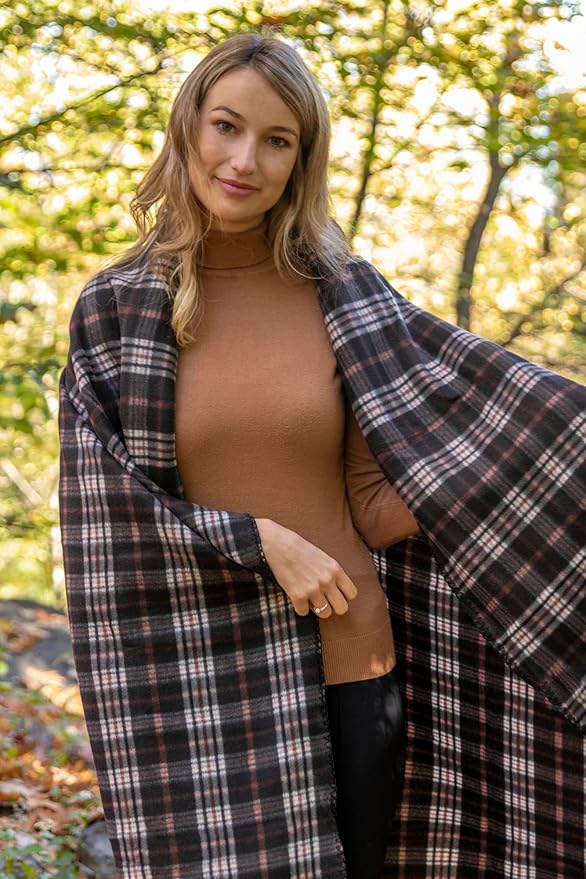 50x60 Throw Blankets, Plaid Fleece Throw Blankets for Bedroom, Couch, Livingroom, Chair, Pets, Outdoors