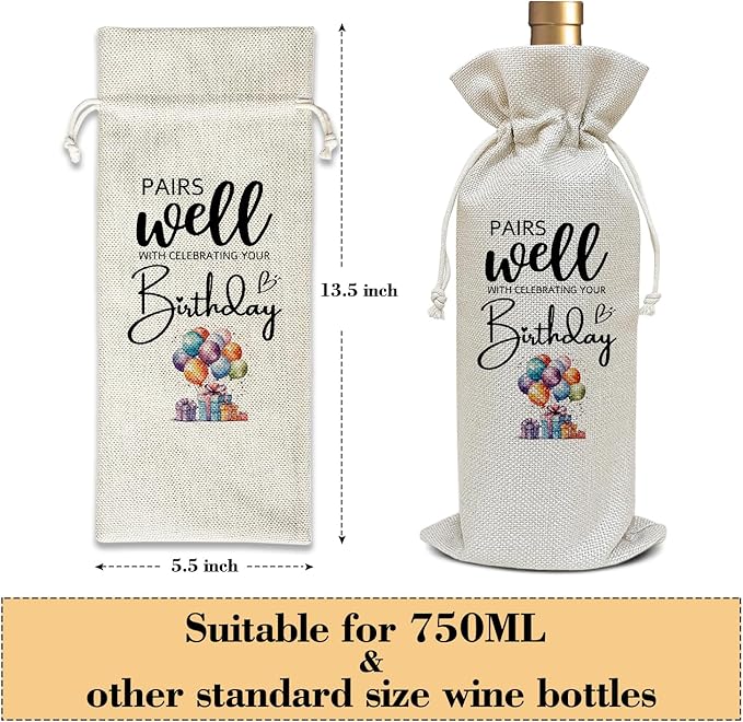Birthday Gifts for Women Daughter Wife Mom, Grandma Mom Birthday Gifts, 30/40/50th Birthday Gifts for Her, Birthday Party Favor Wine Bag Decoration Supplies, Wine Gifts for Women /01