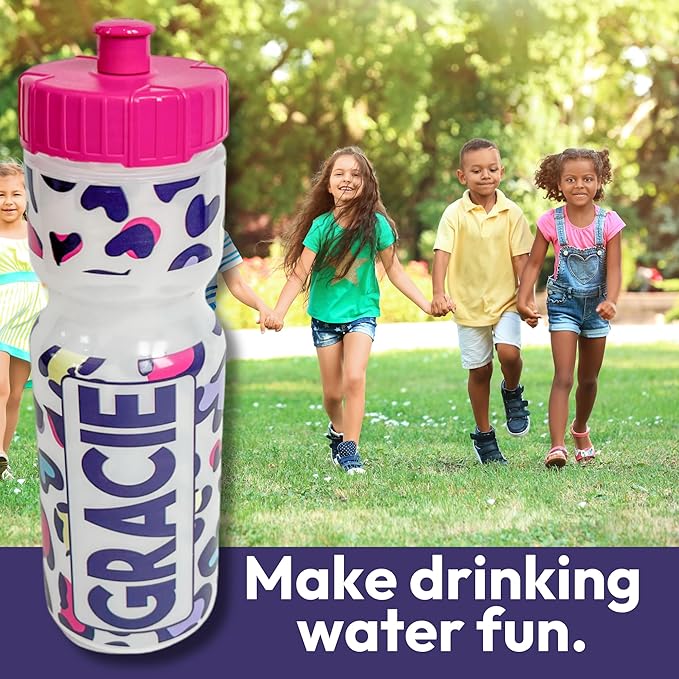 50 Strong Kids Water Bottle | 22 oz. BPA- Free Sports Squeeze Water Bottles with Pull Top Cap |Perfect Water Bottle for School | Reusable & Durable for Boys & Girls | Made in USA