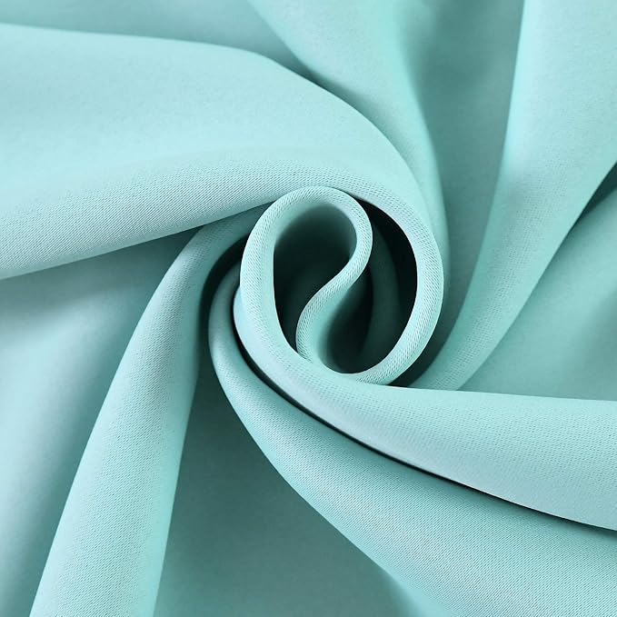 Aqua Blue Extra Wide Valance for Windows 100x18 Inch Solid Thermal Insulated Blackout Rod Pocket Kitchen Short Curtain Toppers Extra Wide Valance for Bathroom Living Room 1 Panel